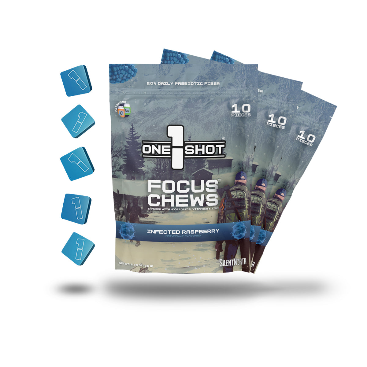 Blue Raspberry Focus Chews (3 Pouch Bundle)