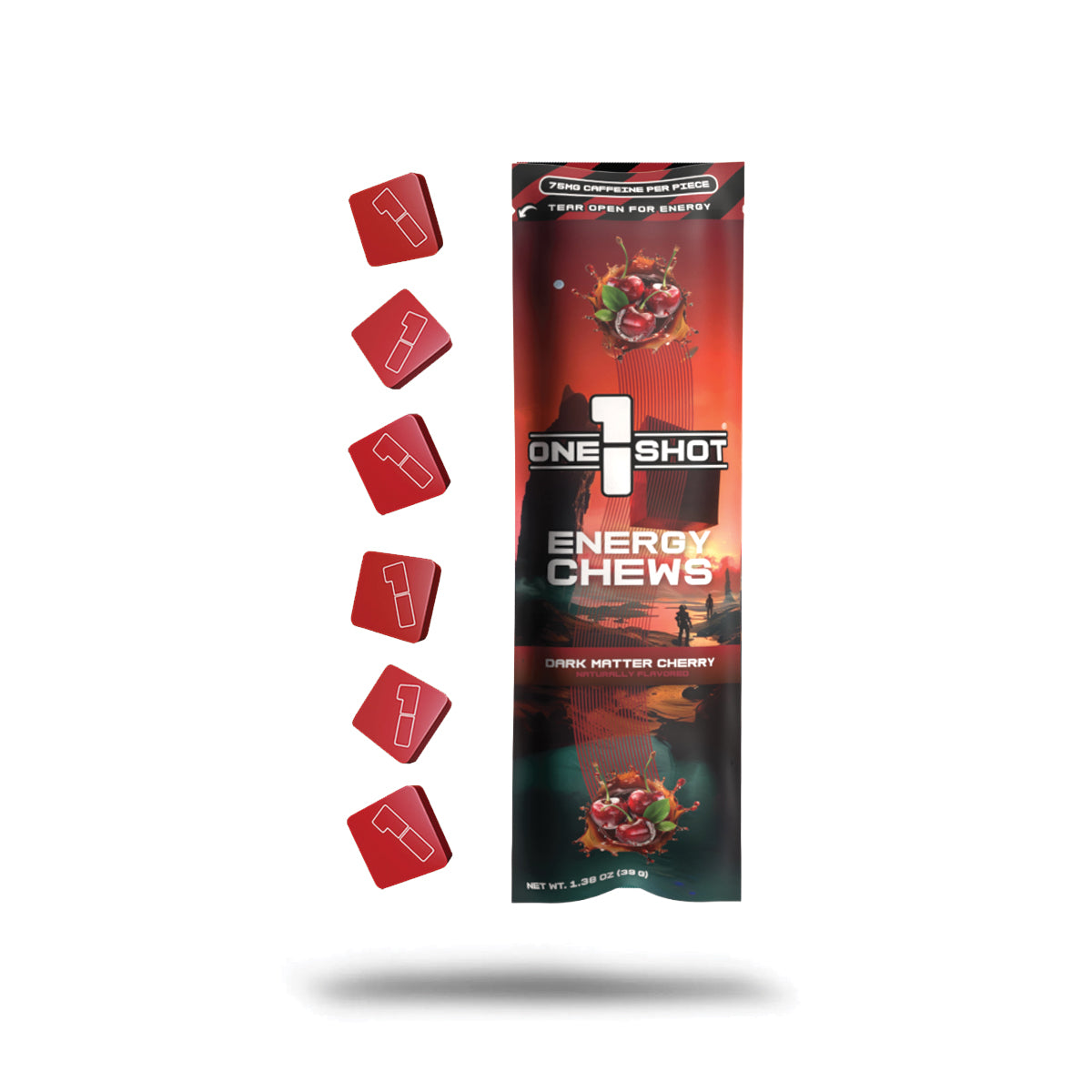 Lychee Splash Cherry Energy Chews ft. Gray Zone Warfare® (6 Piece Sleeve) 1 Shot®
