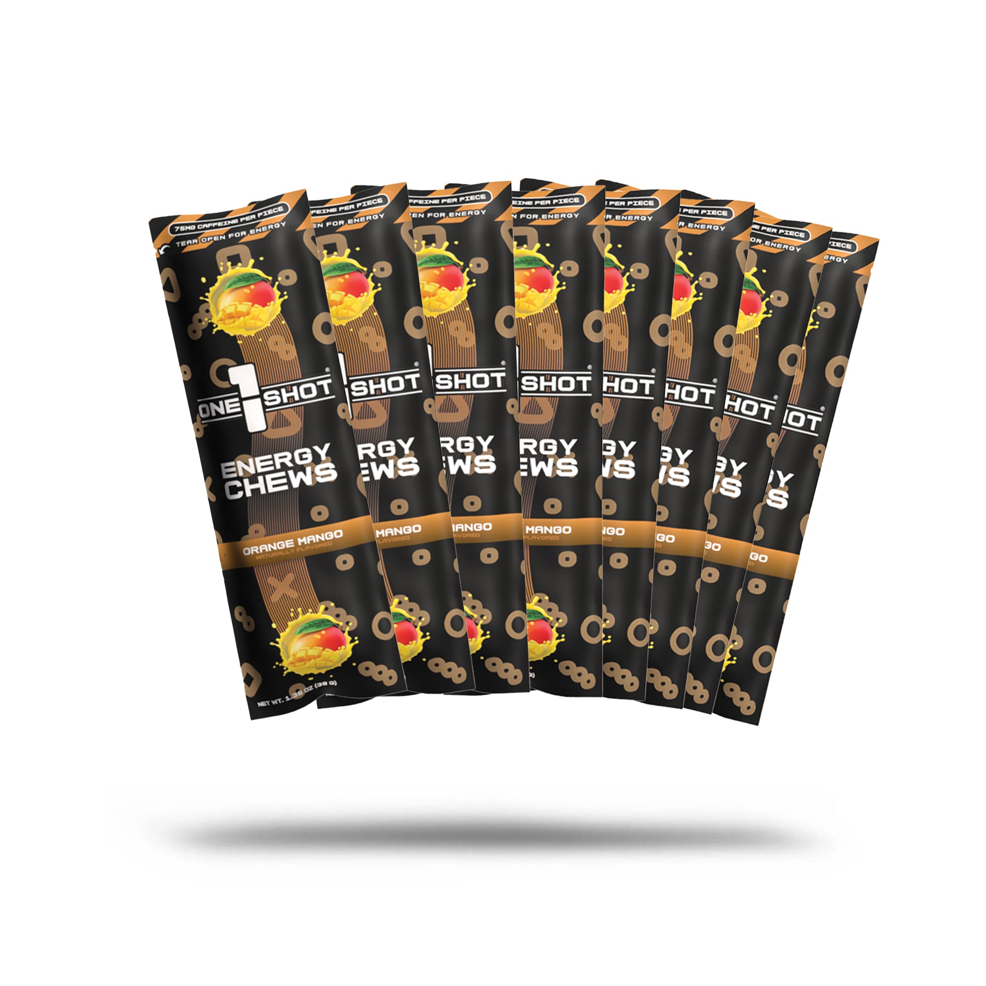 1 Shot® Orange Mango Energy Chews | 75mg Caffeine per Piece – 1