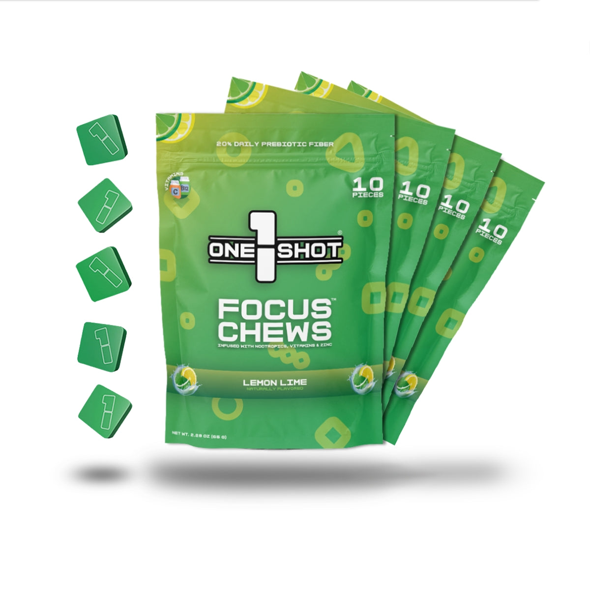 Lemon Lime Focus Chews (4 Pouch Bundle)