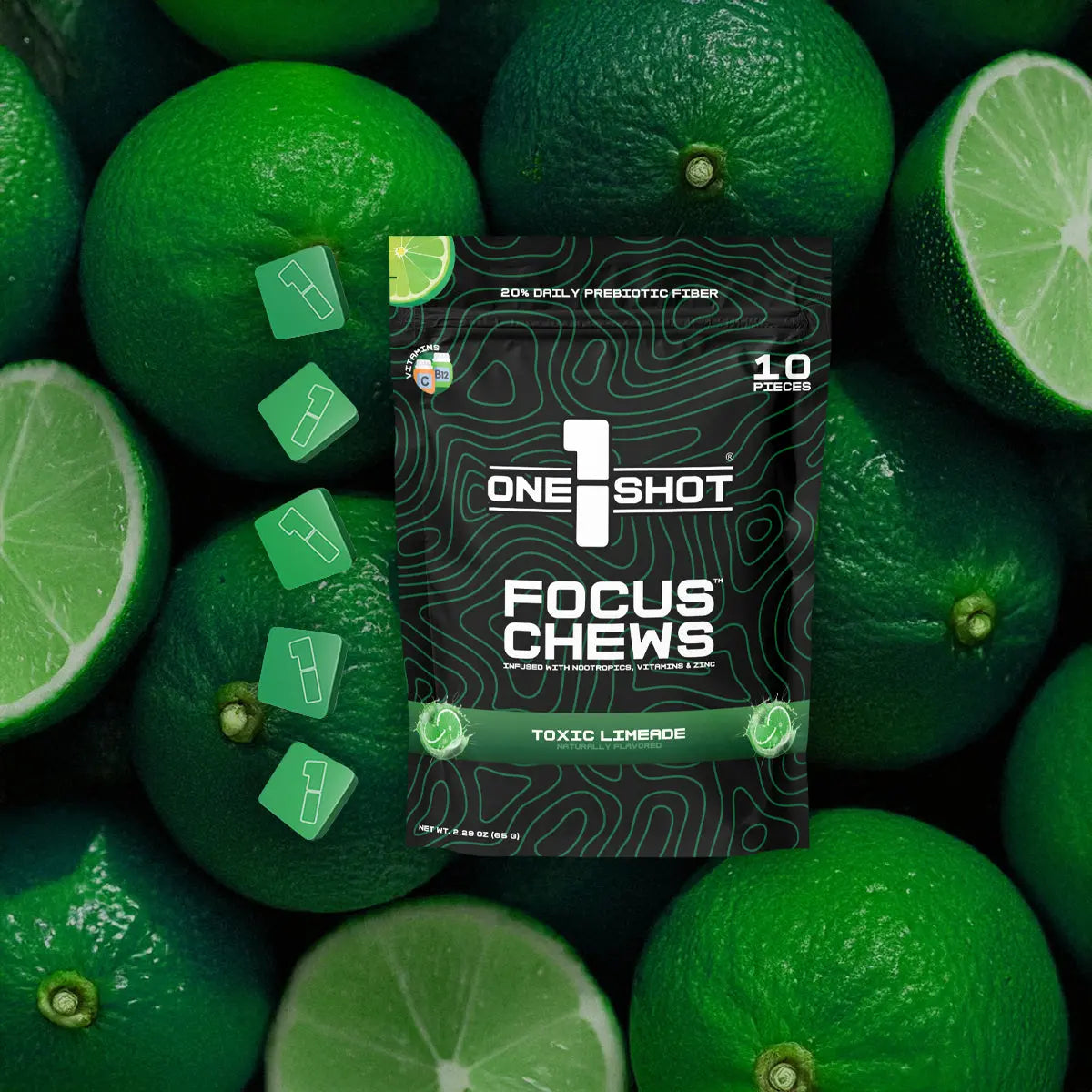 Toxic Limeade Focus Chews ft. Ghosts of Tabor® (10 Piece Pouch) 1 Shot®