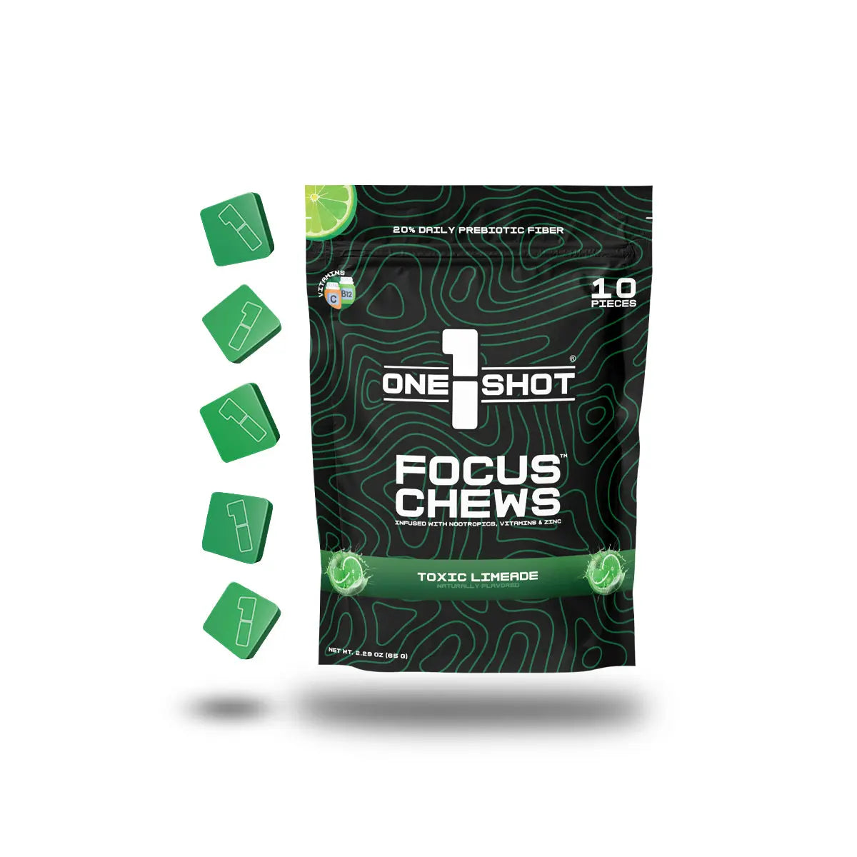 Toxic Limeade Focus Chews ft. Ghosts of Tabor® (10 Piece Pouch) 1 Shot®