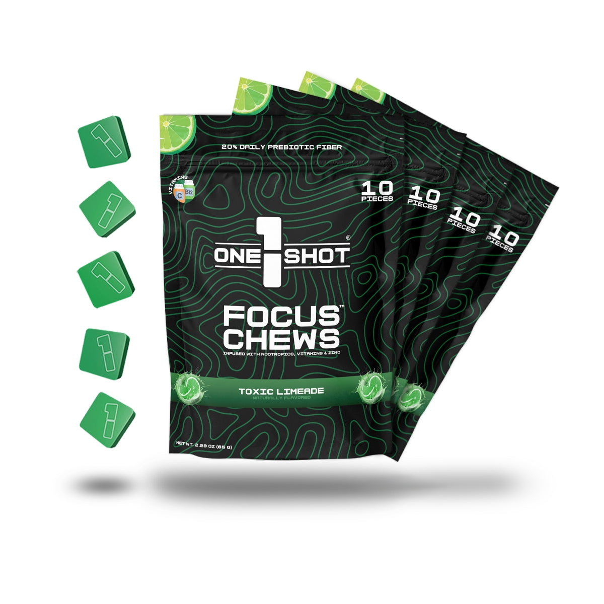 Toxic Limeade Focus Chews ft. Ghosts of Tabor® (4 Pouch Bundle + Game DLC)