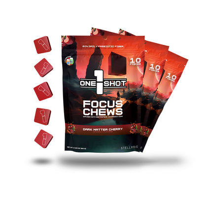 Dark Matter Cherry Focus Chews ft. Stellaris® (3 Pouch Bundle)