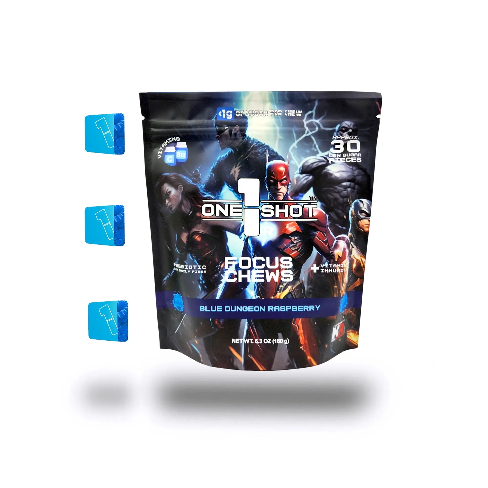 Blue Raspberry Focus Chews | Nootropics, Vitamins & Immunity (30 Piece ...