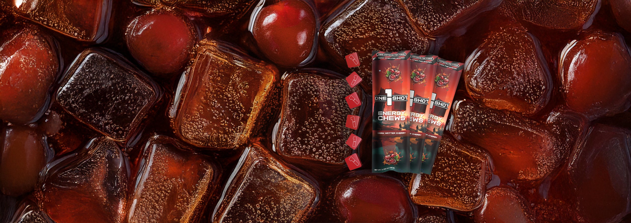 1 Shot® Dark Matter Cherry Energy Chews ft. Stellaris® | 75mg