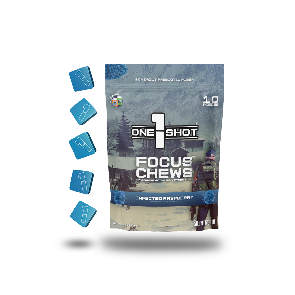 Infected Raspberry Focus Chews ft. Silent North® (10 Piece Pouch