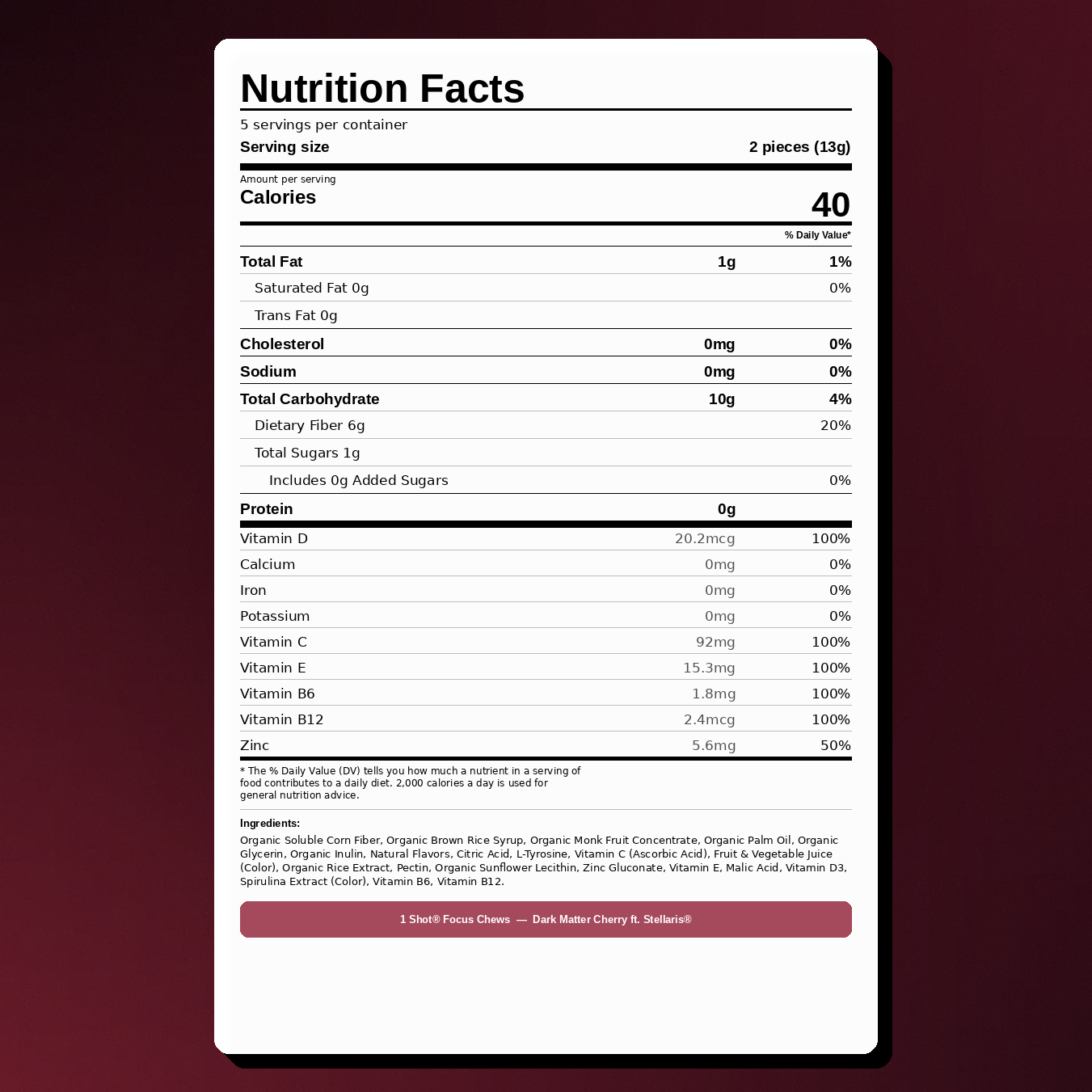 Dark Matter Cherry Focus Chews ft. Stellaris® (3 Pouch Bundle)