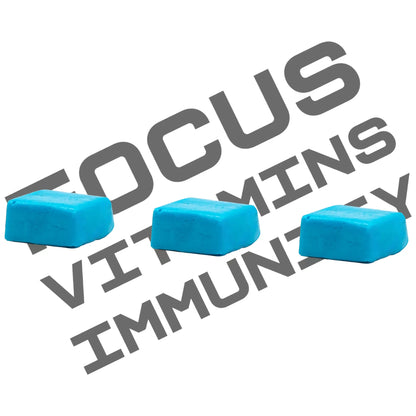 Blue Dungeon Raspberry Focus Chews | Nootropics, Vitamins & Immunity (30 Pieces) | Inspired by New Rockstars 1 Shot Energy